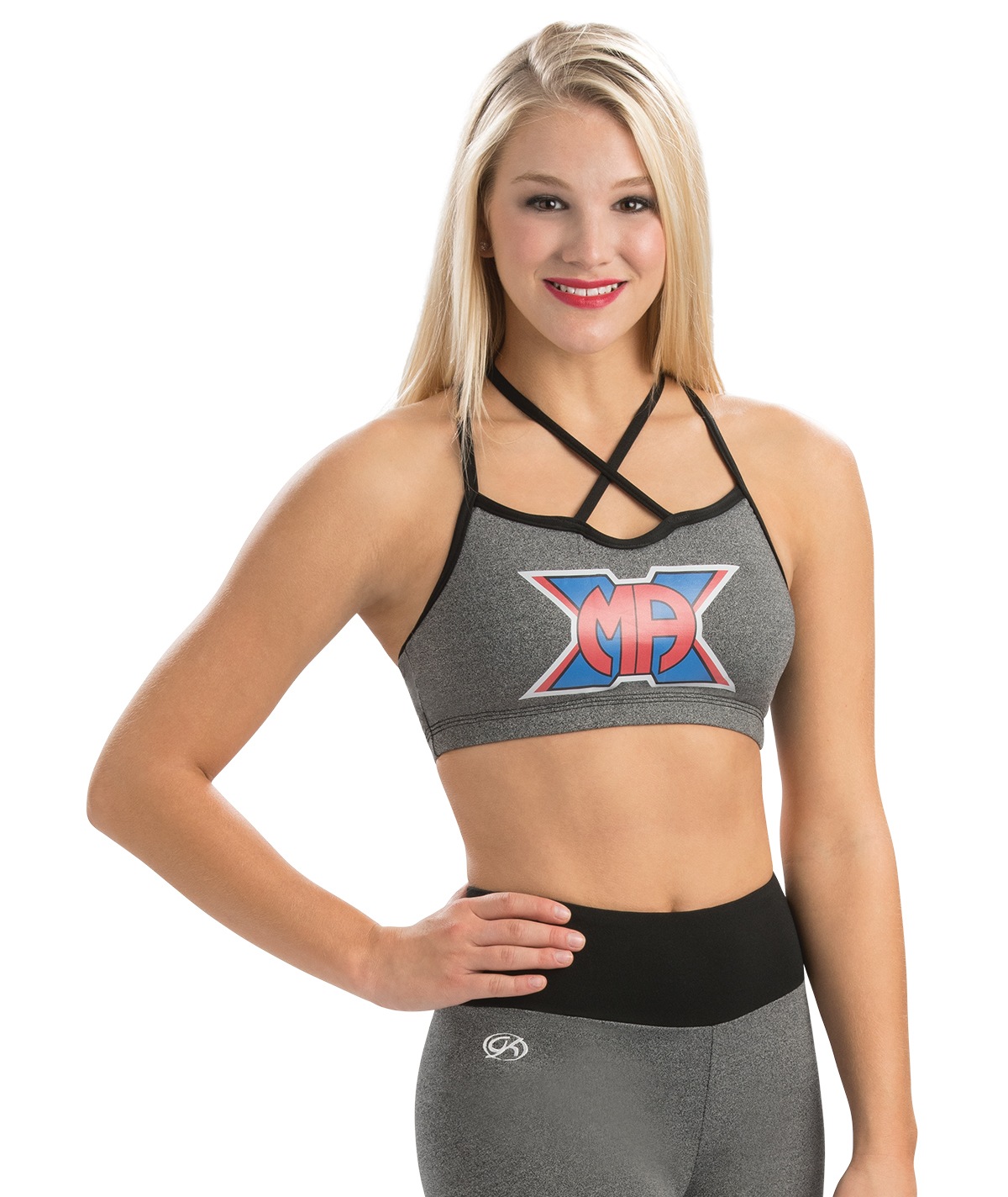 GK All Star Front Criss Cross Mesh Y Back Crop Top