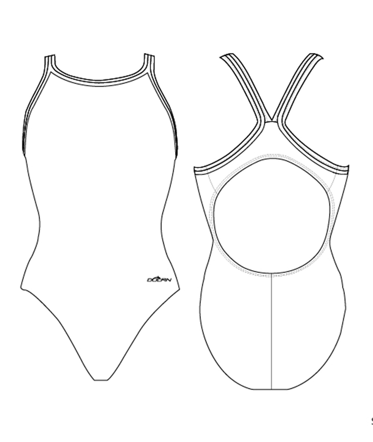 Women's Sublimated DBX Back 1 Piece Swimsuit