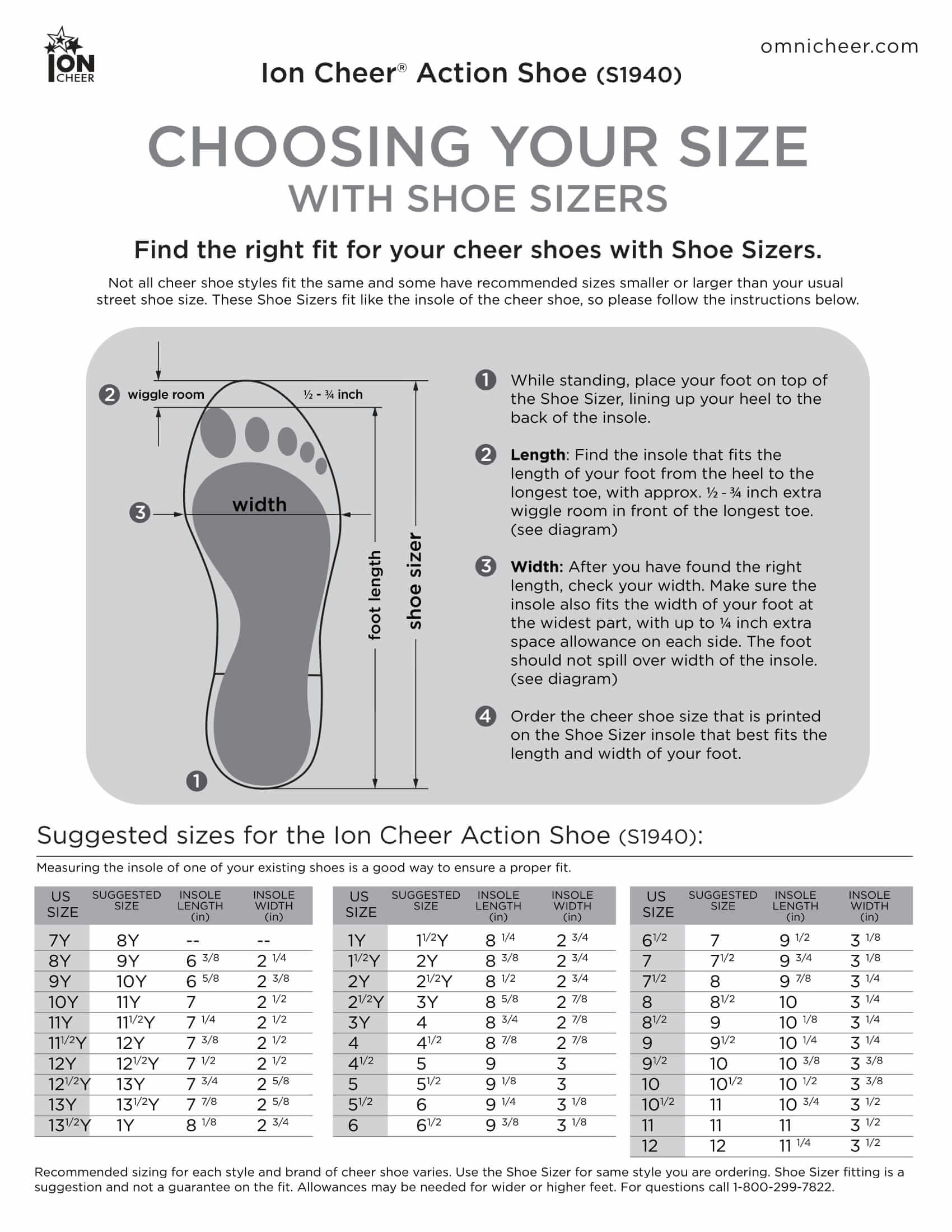 Ion Cheer Action Shoe Sizer