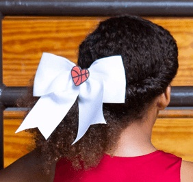 Chasse I Heart Basketball Hair Bow