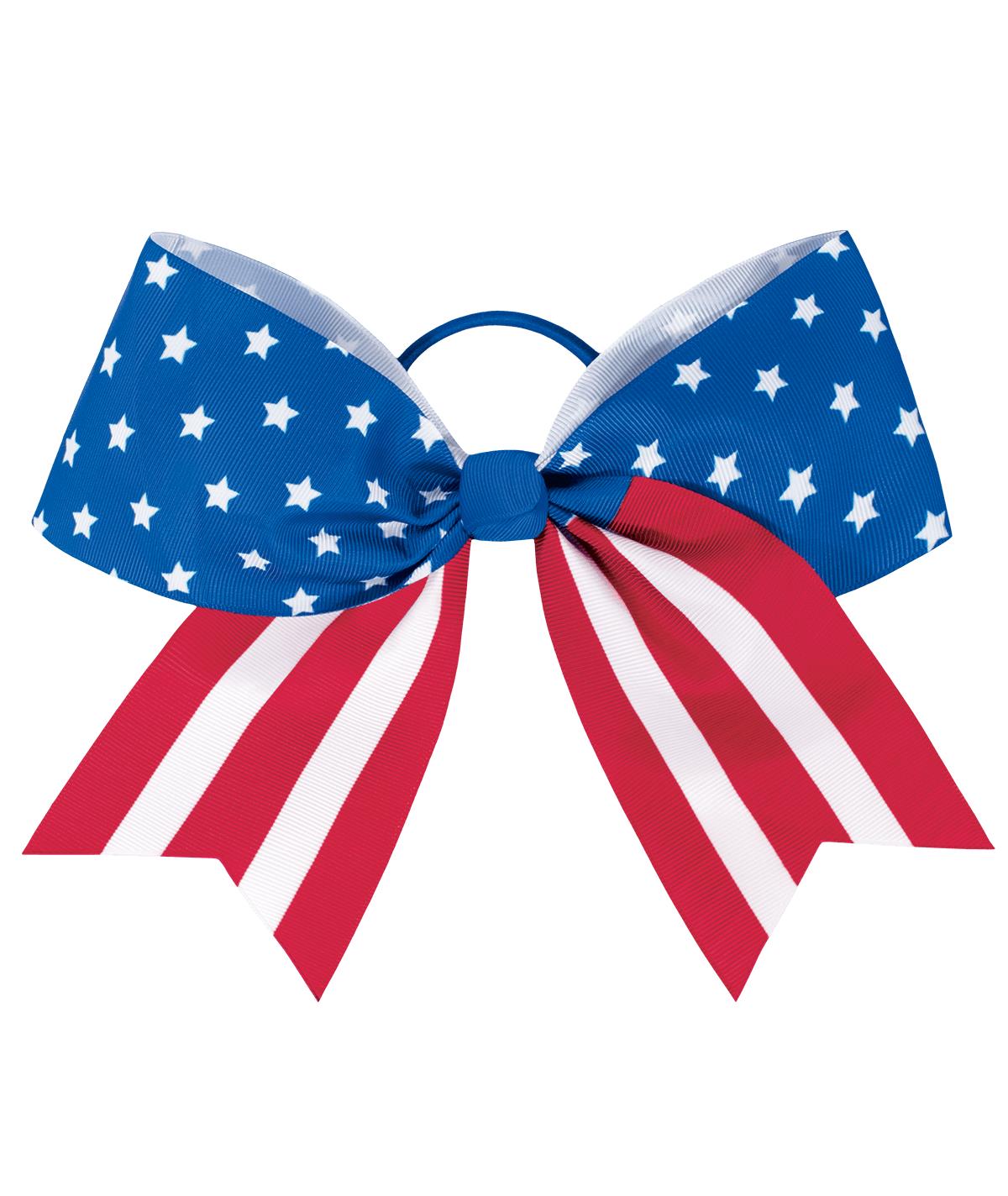 Chasse Patriotic Flag Hair Bow