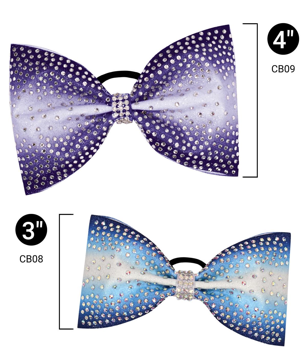 Large Sublimated Belle Tailless Custom Hair Bow With Rhinestones